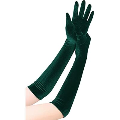EORUBE 1920s fluwelen handschoenen voor dames, ellebogen, voor Halloween, party, carnaval, kostuum EORUBE 1920s fluwelen handschoenen voor dames, ellebogen, voor Halloween, party, carnaval, kostuum