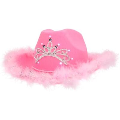 Boland 04358 Chapeau de cowboy avec LED et diadème, chapeau western taille 57 cm, chapeau lumineux pour carnaval, festival et fête à thème Boland 04358 Chapeau de cowboy avec LED et diadème, chapeau western taille 57 cm, chapeau lumineux pour carnaval, festival et fête à thème