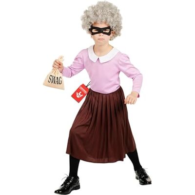 Fun Shack Kostuum voor kinderen, oma dief, kostuum grootmoeder, inbreker, carnaval kinderen Fun Shack Kostuum voor kinderen, oma dief, kostuum grootmoeder, inbreker, carnaval kinderen