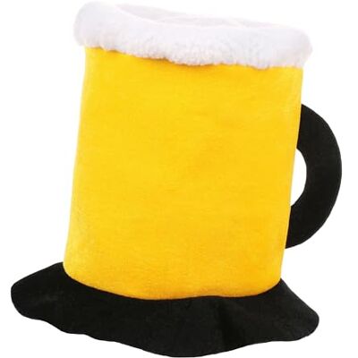 KarneLux Bierhoed met handvat, grappige feesthoed als hoofddeksel voor bal, carnaval of bierfeest, accessoires voor heren voor bierkostuum KarneLux Bierhoed met handvat, grappige feesthoed als hoofddeksel voor bal, carnaval of bierfeest, accessoires voor heren voor bierkostuum