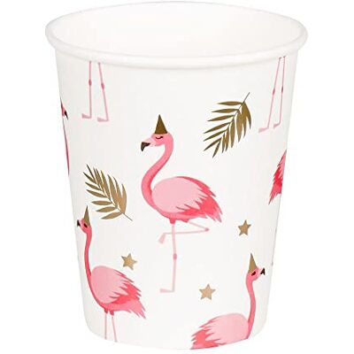 Boland 52497 papieren bekers, flamingo, 210 ml, 10 stuks Boland 52497 papieren bekers, flamingo, 210 ml, 10 stuks