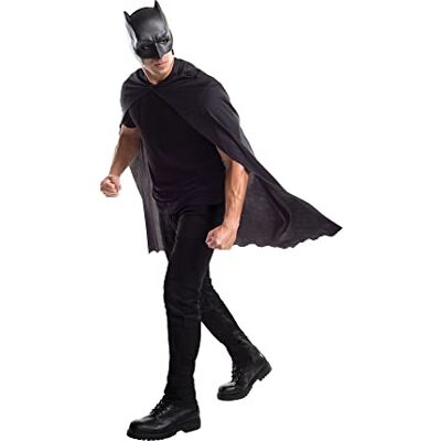 RUBIE'S Officiële Batman Masker en Cape voor volwassenen One Size, Zwart RUBIE'S Officiële Batman Masker en Cape voor volwassenen One Size, Zwart