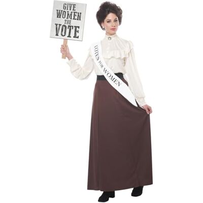 California Costumes Engels suffragette-kostuum voor dames, bruin, XS California Costumes Engels suffragette-kostuum voor dames, bruin, XS