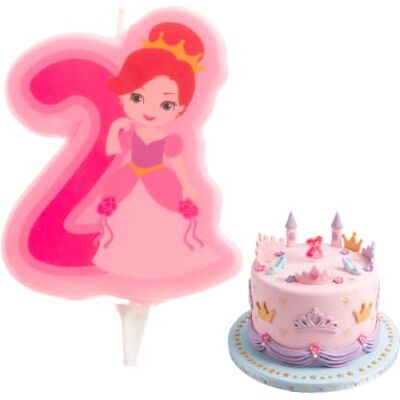 dekora 345262 kaars prinses verjaardagskaars 2D de prinses voor kindertaarten nummer 2 dekora 345262 kaars prinses verjaardagskaars 2D de prinses voor kindertaarten nummer 2