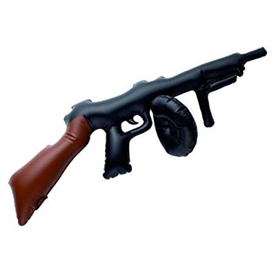 HENBRANDT X99 074 Tommy opblaasbaar pistool, 80 cm, zwart HENBRANDT X99 074 Tommy opblaasbaar pistool, 80 cm, zwart