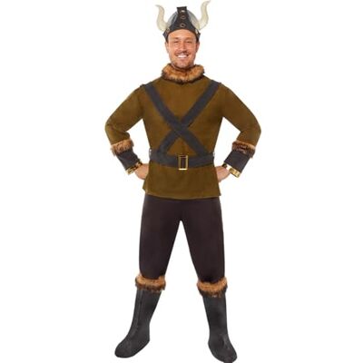 amscan König Viking-kostuum lichtbruin/bruin, L amscan König Viking-kostuum lichtbruin/bruin, L