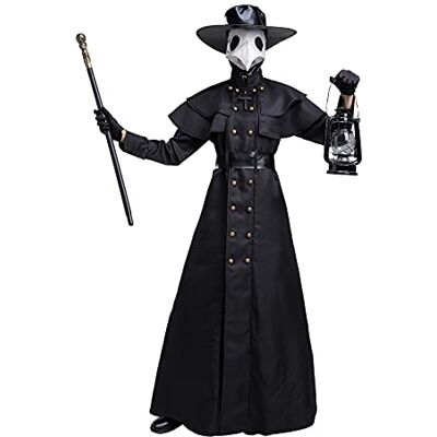 Feynman Halloweenkostuum middeleeuws Steampunk pestdokter met accessoires (XL, zwart) Feynman Halloweenkostuum middeleeuws Steampunk pestdokter met accessoires (XL, zwart)
