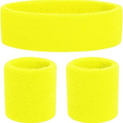 TK Gruppe Timo Klingler 3-in-1 badstof hoofdband set geel met hoofdband Vokuhila kostuumaccessoire voor retro neon jaren 80 en 90 carnaval (neon gele badstof hoofdband set) TK Gruppe Timo Klingler 3-in-1 badstof hoofdband set geel met hoofdband Vokuhila kostuumaccessoire voor retro neon jaren 80 en 90 carnaval (neon gele badstof hoofdband set)