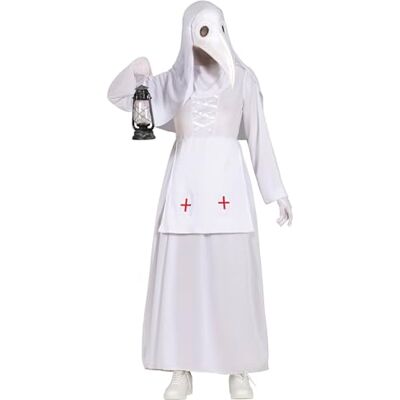 FIESTAS GUIRCA Witte pestdokter dokterskostuum voor vrouwen Pestdokter vogel masker Halloween kostuums voor vrouwen maat L FIESTAS GUIRCA Witte pestdokter dokterskostuum voor vrouwen Pestdokter vogel masker Halloween kostuums voor vrouwen maat L