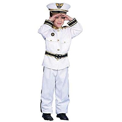 Dress Up America Marine Admiraal kostuum wit schip kapitein uniform voor kinderen bootkapitein kostuum voor jongens en meisjes Dress Up America Marine Admiraal kostuum wit schip kapitein uniform voor kinderen bootkapitein kostuum voor jongens en meisjes