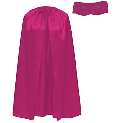 Carnavalife Superheldencape en masker voor volwassenen, superheldencapes, 140 cm lang, voor Superman-kostuum, carnaval, 2 stuks (fuchsia) Carnavalife Superheldencape en masker voor volwassenen, superheldencapes, 140 cm lang, voor Superman-kostuum, carnaval, 2 stuks (fuchsia)