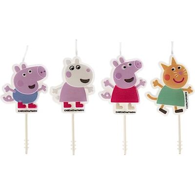 dekora Peppa Pig Cake verjaardagskaarsen 4 stuks dekora Peppa Pig Cake verjaardagskaarsen 4 stuks
