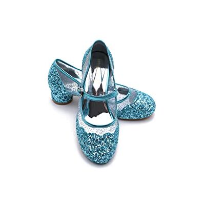 Prinsessenschoenen voor meisjes Sneeuwkoningin met hakken 3 cm Elsa kostuum hoge hakken SH2205, blauw, 26 26 EU Prinsessenschoenen voor meisjes Sneeuwkoningin met hakken 3 cm Elsa kostuum hoge hakken SH2205, blauw, 26 26 EU