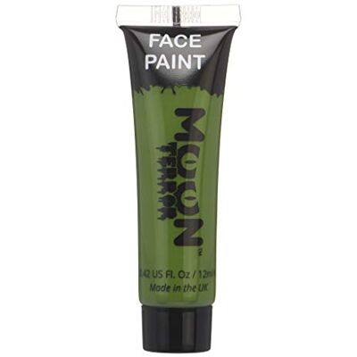 Moon Terror Halloween-schmink voor gezicht en lichaam, SFX make-up, speciale effecten make-up, zombiegroen, 12 ml Moon Terror Halloween-schmink voor gezicht en lichaam, SFX make-up, speciale effecten make-up, zombiegroen, 12 ml