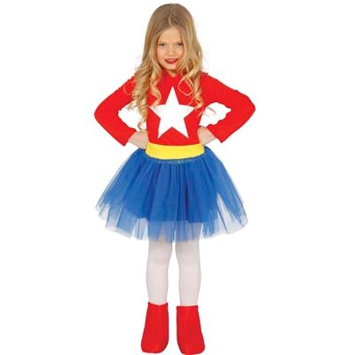 FIESTAS GUIRCA Guirca 83215 Captain America kostuum 10-12 jaar Supergirl, meerkleurig (83215) FIESTAS GUIRCA Guirca 83215 Captain America kostuum 10-12 jaar Supergirl, meerkleurig (83215)
