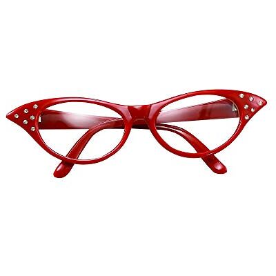 Bristol Novelty Novelty-BA142R BA142R damesbril, jaren 50, rood, Eén maat Bristol Novelty Novelty-BA142R BA142R damesbril, jaren 50, rood, Eén maat