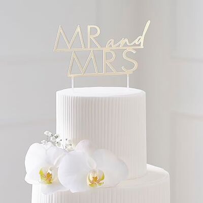 Ginger Ray Karen's Cake Toppers acryl taartdecoratie Mrs Gold, 14,5 x 15,8 cm Ginger Ray Karen's Cake Toppers acryl taartdecoratie Mrs Gold, 14,5 x 15,8 cm
