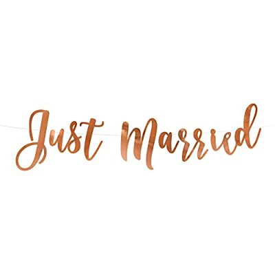 PartyDeco Slinger met opschrift "Just Married" roségoud PartyDeco Slinger met opschrift "Just Married" roségoud