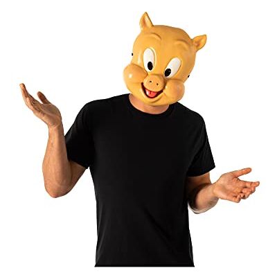RUBIE'S Rubies Officieel Warner Bros Space Jam 2 Porky Pig masker, cartoon-kostuumaccessoire voor volwassenen (202608NS), wereldboekendag, Halloween, Halloween RUBIE'S Rubies Officieel Warner Bros Space Jam 2 Porky Pig masker, cartoon-kostuumaccessoire voor volwassenen (202608NS), wereldboekendag, Halloween, Halloween