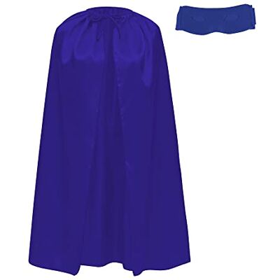 Carnavalife Superheldencape en masker voor volwassenen, superheldencapes, 140 cm lang, voor Superman-kostuum carnaval, blauw Carnavalife Superheldencape en masker voor volwassenen, superheldencapes, 140 cm lang, voor Superman-kostuum carnaval, blauw