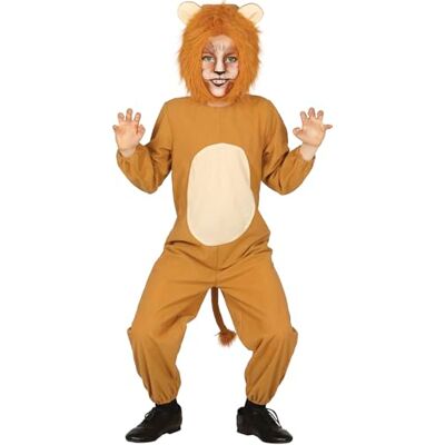 FIESTAS GUIRCA Leeuwenkostuum voor kinderen (3-4 jaar), capuchon, staart en jumpsuit, dierenkostuum voor Halloween, carnaval en kostuumfeesten, ideaal voor jongens en meisjes, bruin FIESTAS GUIRCA Leeuwenkostuum voor kinderen (3-4 jaar), capuchon, staart en jumpsuit, dierenkostuum voor Halloween, carnaval en kostuumfeesten, ideaal voor jongens en meisjes, bruin