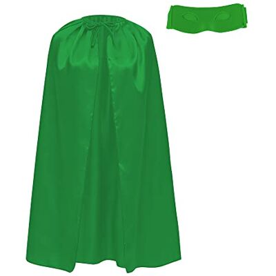 Carnavalife Superheldencape en masker voor volwassenen, superheldencapes, 140 cm lang, voor Superman Carnaval kostuum, 2 stuks (groen) Carnavalife Superheldencape en masker voor volwassenen, superheldencapes, 140 cm lang, voor Superman Carnaval kostuum, 2 stuks (groen)