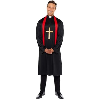 amscan 9918334 Vicar jurk en sjaal voor heren kostuum volwassenen maat: M amscan 9918334 Vicar jurk en sjaal voor heren kostuum volwassenen maat: M