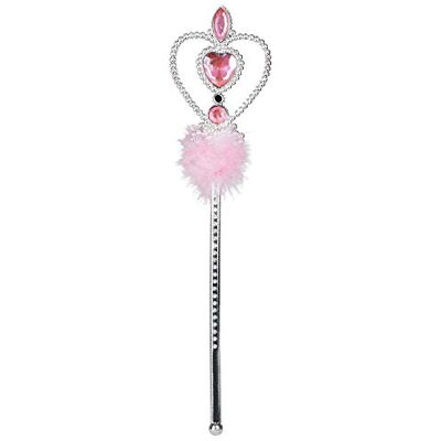 Boland Anna toverstaf, roze, zilver, 32 cm, Marabou-veren, fee, prinses, carnaval, Halloween, themafeest, theater Boland Anna toverstaf, roze, zilver, 32 cm, Marabou-veren, fee, prinses, carnaval, Halloween, themafeest, theater