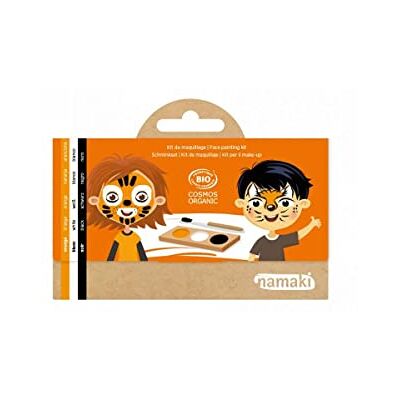 namaki Set van 3 kleuren tijger- en vos-make-up voor verkleden biologisch en veganistisch, 110045, oranje, wit, zwart namaki Set van 3 kleuren tijger- en vos-make-up voor verkleden biologisch en veganistisch, 110045, oranje, wit, zwart