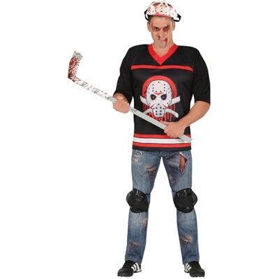 FIESTAS GUIRCA Hockeykiller jazzkostuum met moordenaar masker voor heren, maat 52-54 L FIESTAS GUIRCA Hockeykiller jazzkostuum met moordenaar masker voor heren, maat 52-54 L