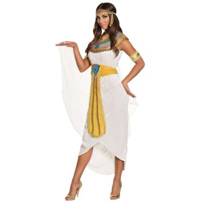 Boland Anuket Egyptisch godinnenkostuum voor volwassenen, bestaande uit: hoofdband, kraag, cape, jurk, riem en armbanden, themafeest, carnaval, kostuum Boland Anuket Egyptisch godinnenkostuum voor volwassenen, bestaande uit: hoofdband, kraag, cape, jurk, riem en armbanden, themafeest, carnaval, kostuum