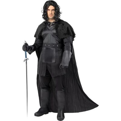 Funidelia Jon Snow Cape Game of Thrones voor heren, Jon Snow, Game of Thrones, films en bioscoop, accessoires voor volwassenen, verkleedaccessoires, zwart Funidelia Jon Snow Cape Game of Thrones voor heren, Jon Snow, Game of Thrones, films en bioscoop, accessoires voor volwassenen, verkleedaccessoires, zwart