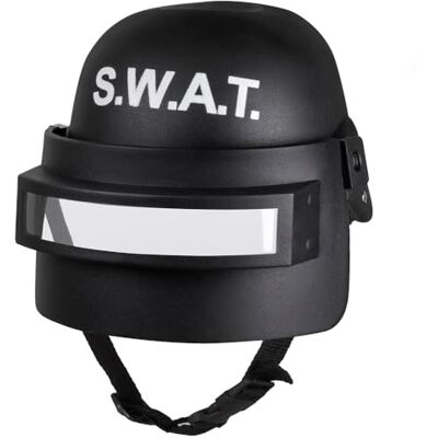 Boland 01408 SWAT Deluxe kinderhelm met vizier, zwart/wit, kinriem, transparant vizier, opvouwbaar, eenheidsmaat, carnaval, Halloween, themafeest, verjaardag Boland 01408 SWAT Deluxe kinderhelm met vizier, zwart/wit, kinriem, transparant vizier, opvouwbaar, eenheidsmaat, carnaval, Halloween, themafeest, verjaardag
