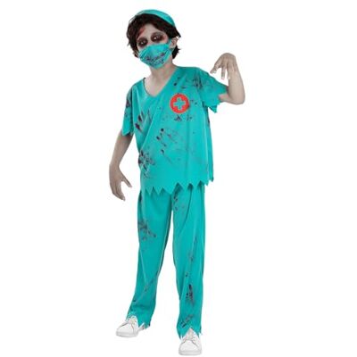 Funidelia Zombie-dokterskostuum voor jongens, incl. broek, T-shirt, masker en muts, ondoddelijk kinderoutfit voor feestjes, carnaval en Halloween, maat 7-9 jaar Funidelia Zombie-dokterskostuum voor jongens, incl. broek, T-shirt, masker en muts, ondoddelijk kinderoutfit voor feestjes, carnaval en Halloween, maat 7-9 jaar