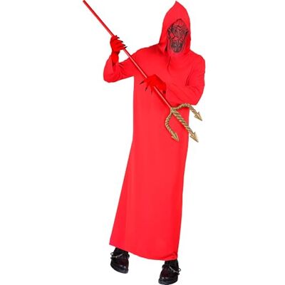 W WIDMANN MILANO Party Fashion Widmann Duivelskostuum, capuchonjurk met masker, Halloween, carnaval, themafeest W WIDMANN MILANO Party Fashion Widmann Duivelskostuum, capuchonjurk met masker, Halloween, carnaval, themafeest