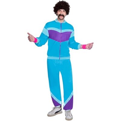 amscan 9905148 jaren 80 schelpkostuum blauw voor heren volwassenen XL-2-delig amscan 9905148 jaren 80 schelpkostuum blauw voor heren volwassenen XL-2-delig