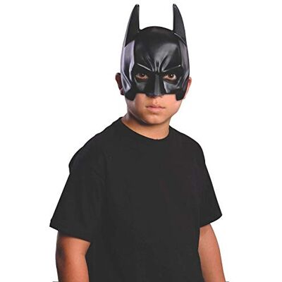 RUBIE'S Officieel DC Batman Zwart PVC-masker voor kinderen Eén maat met de afbeelding van de superheld Batman met elastische band aan de achterkant RUBIE'S Officieel DC Batman Zwart PVC-masker voor kinderen Eén maat met de afbeelding van de superheld Batman met elastische band aan de achterkant