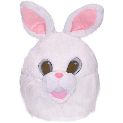 Bristol Novelty BM561 Konijnenmasker voor dames en heren, wit, Eén maat Bristol Novelty BM561 Konijnenmasker voor dames en heren, wit, Eén maat