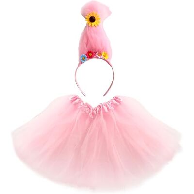 Carnavalife Troll 2-delig dameskostuum met kleurrijke pruik, hoofdband en tutu-rok, voor Halloween of carnaval (roze, tienermeisjes, 30 cm, met tule stof) Carnavalife Troll 2-delig dameskostuum met kleurrijke pruik, hoofdband en tutu-rok, voor Halloween of carnaval (roze, tienermeisjes, 30 cm, met tule stof)
