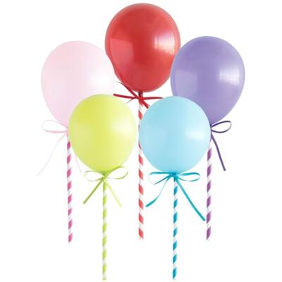 Unique Party 61785 Mini-ballontaartdecoratie, 5 stuks Unique Party 61785 Mini-ballontaartdecoratie, 5 stuks