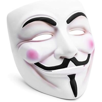 PARENCE . Anoniem V-masker voor Vendetta Guy Fawkes masker 20 x 18,5 cm kostuumaccessoire voor Halloween, cosplay, carnaval, evenementen PARENCE . Anoniem V-masker voor Vendetta Guy Fawkes masker 20 x 18,5 cm kostuumaccessoire voor Halloween, cosplay, carnaval, evenementen