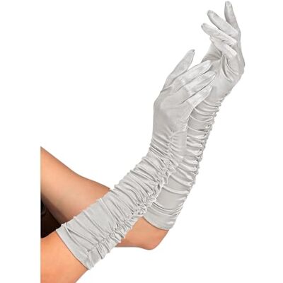 W WIDMANN MILANO Party Fashion Widmann Paar satijnen handschoenen met ruches en elastaan lengte 44 cm jaren 20 accessoires carnaval themafeest W WIDMANN MILANO Party Fashion Widmann Paar satijnen handschoenen met ruches en elastaan lengte 44 cm jaren 20 accessoires carnaval themafeest