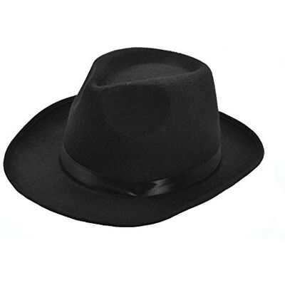 Bristol Novelty BH627 Wolvilt gangsterhoed voor heren, zwart, één maat Bristol Novelty BH627 Wolvilt gangsterhoed voor heren, zwart, één maat