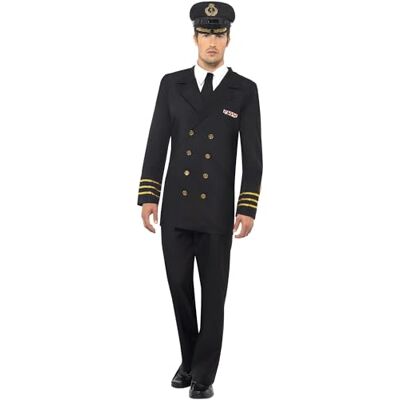 Smiffys Costume D'officier de la Marine, Homme, Noir, Veste, Pantalon, Fausse Chemise et Déguisement Homme Officier de La Marine Homme (lot de 1) Smiffys Costume D'officier de la Marine, Homme, Noir, Veste, Pantalon, Fausse Chemise et Déguisement Homme Officier de La Marine Homme (lot de 1)