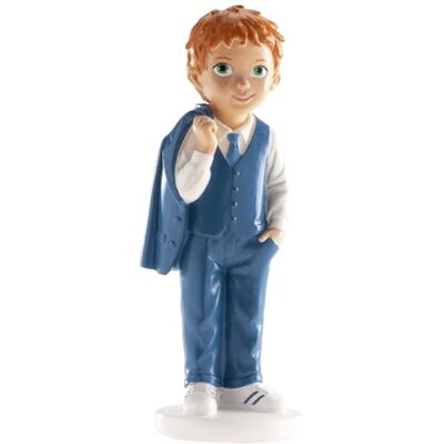 dekora Decoratief figuur voor de eerste communie jongen in blauw kostuum decoratie voor taarten van hars 16 centimeter Origineel en gedetailleerd ontwerp Geschikt voor contact met levensmiddelen dekora Decoratief figuur voor de eerste communie jongen in blauw kostuum decoratie voor taarten van hars 16 centimeter Origineel en gedetailleerd ontwerp Geschikt voor contact met levensmiddelen