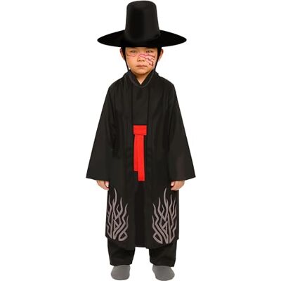 FIESTAS GUIRCA Zwart demonenkostuum voor kinderen (10-12 jaar) overhemd, riem, hoed en broek bioscoopkostuums, Azië, Halloween, carnaval en kostuumfeesten ideaal voor kinderen zwart FIESTAS GUIRCA Zwart demonenkostuum voor kinderen (10-12 jaar) overhemd, riem, hoed en broek bioscoopkostuums, Azië, Halloween, carnaval en kostuumfeesten ideaal voor kinderen zwart