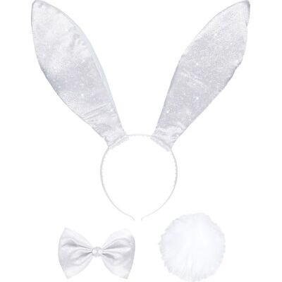 W WIDMANN MILANO Party Fashion Konijnenkostuumset, haarband met oren, vlinderdas, konijnenstaart, bunny, dierenkostuum W WIDMANN MILANO Party Fashion Konijnenkostuumset, haarband met oren, vlinderdas, konijnenstaart, bunny, dierenkostuum