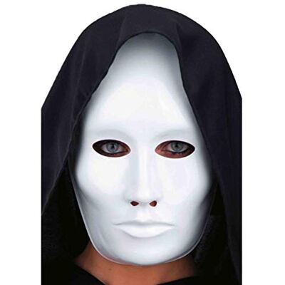 Carnival Toys neutraal wit masker van dun plastic Carnival Toys neutraal wit masker van dun plastic