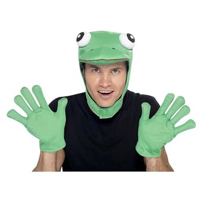 Smiffys Groen kikkerpak met capuchon en handschoenen Smiffys Groen kikkerpak met capuchon en handschoenen