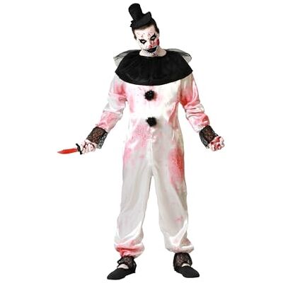 ATOSA Clownkostuum Halloween wit overall met kraag voor heren volwassenen M ATOSA Clownkostuum Halloween wit overall met kraag voor heren volwassenen M